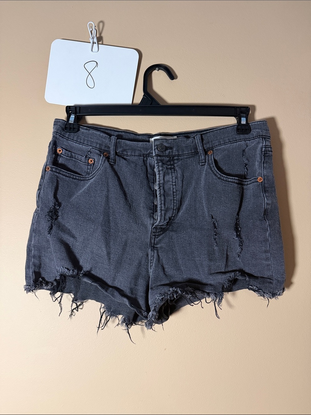 Jessica Simpson Black Distressed Denim Cutoff‎ Shorts
